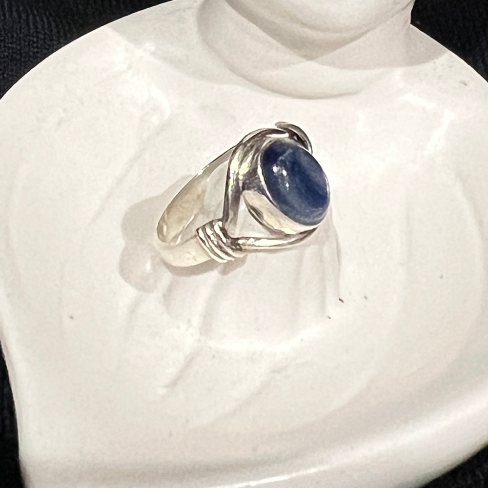 Kyanite stone Sterling Silver ring Size 7. Genuine kyanite stone.